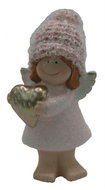 GOBA Christmas decoration - angel pink, standing, 13 cm - Christmas Decoration