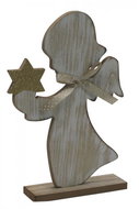 GOBA Christmas decoration - angel with gold star, 23 cm - Christmas Decoration