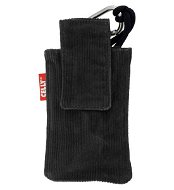 CELLY PUKKA06 - pouzdro na foto nebo mobilní telefon, černé (black), textil, vnitřní rozměr 6x11,5x2 - Phone Case
