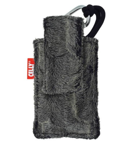 CELLY PUKKA09 - plyšové pouzdro na foto nebo mobilní telefon, černé (black), plyš, vnitřní rozměr 6x - Phone Case - Main image