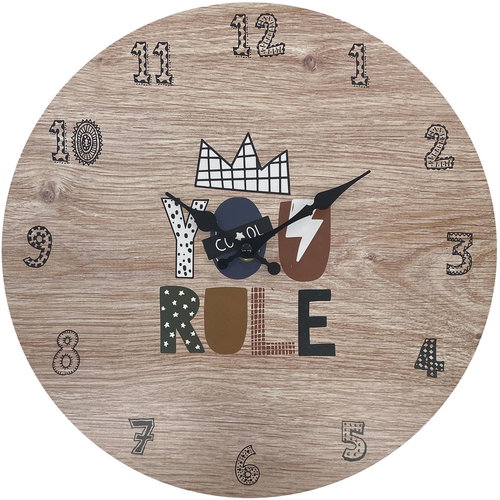 Children's wall clock 33cm, you rule - Wall Clock - Main image