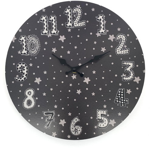 Children's wall clock 33cm, night - Wall Clock - Main image
