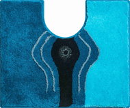 GRUND CRYSTAL LIGHT WC Mat with Cutout 50x60cm, Turquoise - Toilet Mat