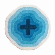 GRUND KARIM 03 Round Bathroom Mat of 60cm, Blue - Bath Mat
