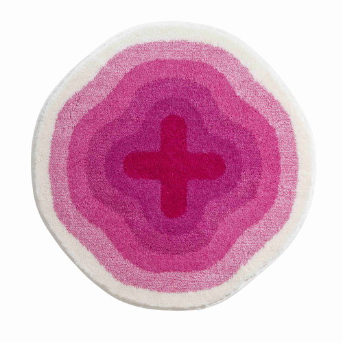 GRUND KARIM 03 Round Bathroom Mat of 60cm, Pink - Bath Mat - Main image
