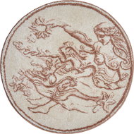 GRUND FAIRY Round Bathroom Mat by 80cm, Beige - Bath Mat