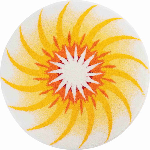 GRUND THE WAY OF LIGHT Round Mandala of 80cm, Yellow - Bath Mat - Main image