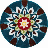 GRUND HARMONIE Round Mandala by 60cm, Green - Bath Mat