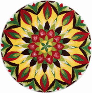 GRUND MANDALA OF LIFE 100cm Round Mandala, Green-yellow - Bath Mat