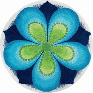 GRUND FILLING Round Mandala of 80cm, Blue - Bath Mat