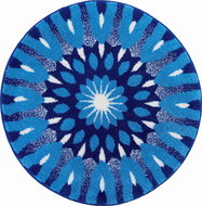 GRUND UNDERSTANDING Round Mandala of 60cm, Blue - Bath Mat