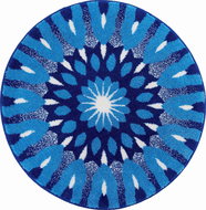 GRUND UNDERSTANDING Round Mandala of 60cm, Blue - Bath Mat