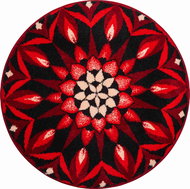 GRUND KNOWLEDGE Round Mandala of 60cm, Red - Bath Mat