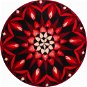 GRUND KNOWLEDGE Round Mandala of 80cm, Red - Bath Mat