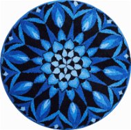 GRUND KNOWLEDGE Round Mandala 80cm, Turquoise - Bath Mat