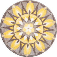 GRUND SEBELÁSKA Round Mandala of 100cm, Yellow-gray - Bath Mat
