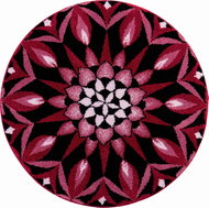 GRUND STRENGTH OF THE MOMENT Mandala 80cm Round Mat, Burgundy - Bath Mat