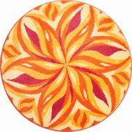 GRUND DANCING SKY Round Mandala of 60cm, Orange - Bath Mat
