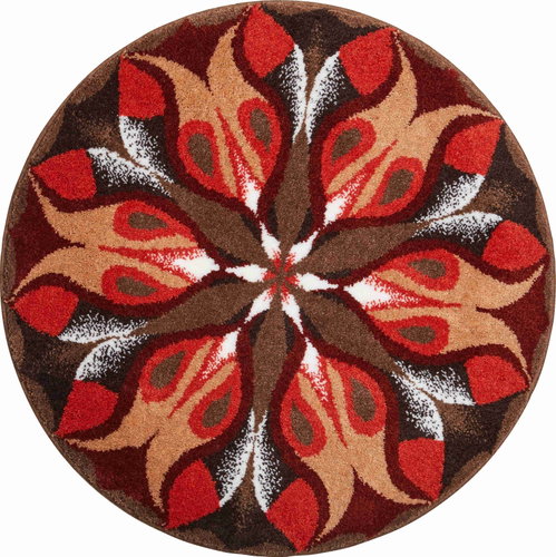 GRUND SILENT Glow Round Mandala Mat about 80cm, Blue-green - Bath Mat - Main image