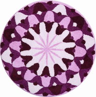 GRUND KNOWLEDGE Round Mandala of 60cm, Purple - Bath Mat