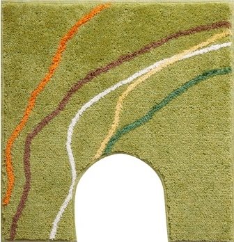 GRUND ELENA Toilet Mat with Cutout 50x50cm, Green - Toilet Mat - Main image