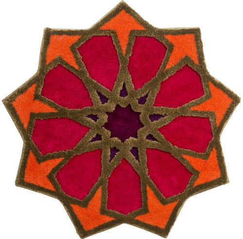 GRUND SHEREZAD Round Mat O140cm, Orange-pink-purple-gold - Bath Mat - Main image