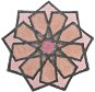 GRUND SHEREZAD Kruhová předložka O140 cm, růžová-broskvová-stříbrná - Koupelnová předložka