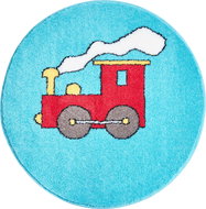 GRUND RED TRAIN Round Bathroom Mat of 80cm, Blue-red - Bath Mat