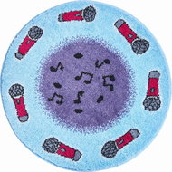 GRUND IN THE RHYTHM OF MUSIC Circular Bathroom Mat of 80cm, Blue - Bath Mat