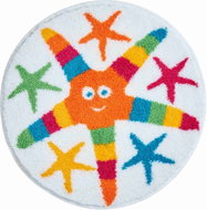 GRUND COOL STARS Round Bathroom Mat of 60cm, Blue-red - Bath Mat