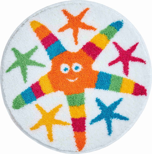 GRUND COOL STARS Round Bathroom Mat of 60cm, Blue-red - Bath Mat - Main image