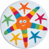 GRUND COOL STARS Round Bathroom Mat of 100cm, Blue-red - Bath Mat