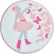 GRUND BALLERINA Round Bathroom Mat of 100cm, Pink - Bath Mat