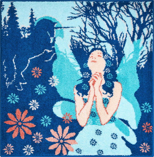 GRUND FAIRY Bathroom Mat 100x100cm, Blue - Bath Mat - Main image