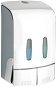 WENKO TARTAS - Two-chamber Soap and Disinfection Dispenser, Metallic Glossy - Soap Dispenser