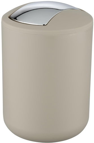 WENKO BRASIL - Basket with Swivel Lid 14x14x21cm, Dark Gray - Rubbish Bin - Main image