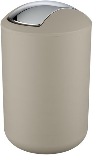 WENKO BRASIL - Basket with Swivel Lid 20x20x31cm, Dark Grey - Rubbish Bin - Main image