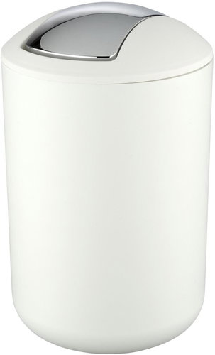 WENKO BRASIL - Basket with Swivel Lid size L, White - Rubbish Bin - Main image