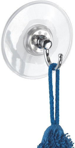 WENKO ATERO - Suction Hook 16x10x5cm, Chrome - Bathroom Hook - Main image