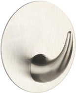 WENKO LEUCA - Wall Hook 16x4x10cm, Matt Stainless-steel - Bathroom Hook
