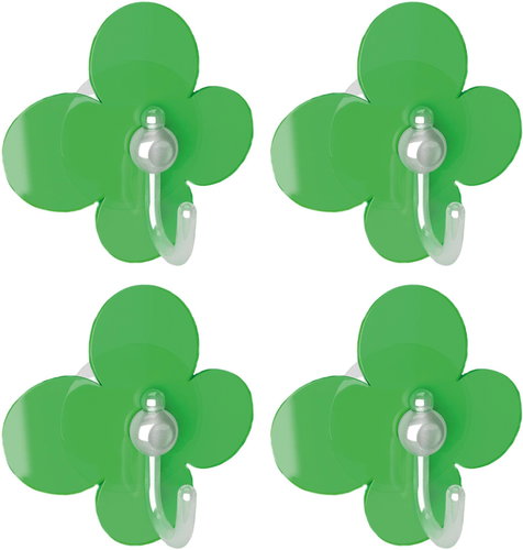 SEPIO FLOWER - Suction Hook 4 pcs, Green - Bathroom Hook - Main image