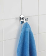 WENKO WITHOUT DRILLING PowerLoc RICO - Double Wall Hook, Metallic Glossy - Bathroom Hook