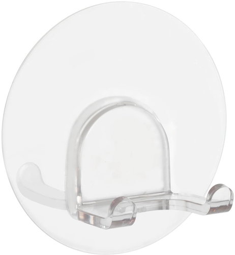 WENKO WITHOUT DRILL StaticLoc DUO - Double Wall Hook, Transparent - Bathroom Hook - Main image