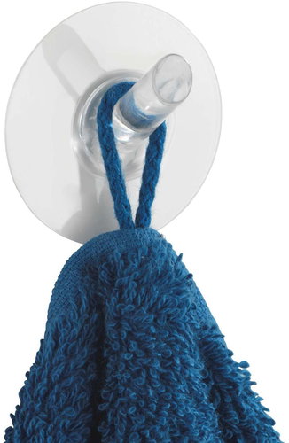 WENKO WITHOUT DRILL StaticLoc MEDIUM - Wall Hook, White - Bathroom Hook - Main image