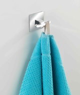 WENKO WITHOUT DRILLING TurboLoc QUADRO - Double Wall Hook, Metallic Glossy - Bathroom Hook