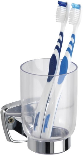 WENKO BASIC - Toothbrush cup, stainless steel - Toothbrush Holder Cup - Main image