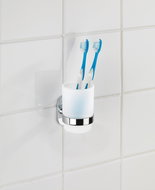 WENKO WITHOUT DRILLING PowerLoc RICO - Brush Cup, Metallic Shiny - Toothbrush Holder