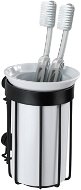 WENKO WITHOUT DRILLING Classic Plus - Brush Cup, Black - Toothbrush Holder