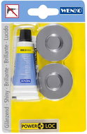 WENKO WITHOUT TURNING PowerLoc Adhesive set black for Premium, Classic, metallic glossy - Hooks