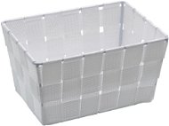 WENKO ADRIA - Bathroom Basket Long 19x14x9cm, White - Storage Basket